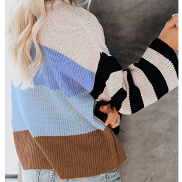 NWT Thick Knit Bell Sleeve Bold Slouchy Sweater - Picture 3 of 4